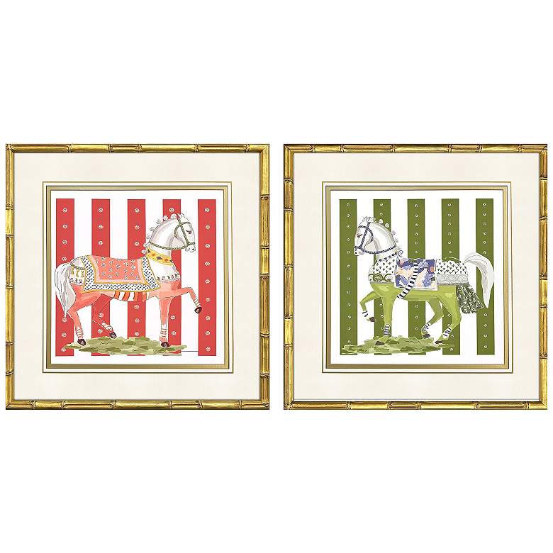 Image 2 High Stepping 25"W x 25"H Framed Art - Set of 2
