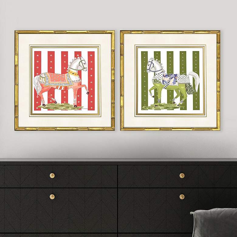 Image 1 High Stepping 25"W x 25"H Framed Art - Set of 2
