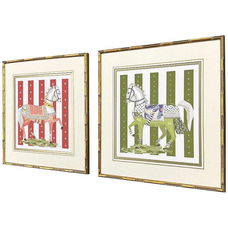 Image 3 High Stepping 25"W x 25"H Framed Art - Set of 2 more views