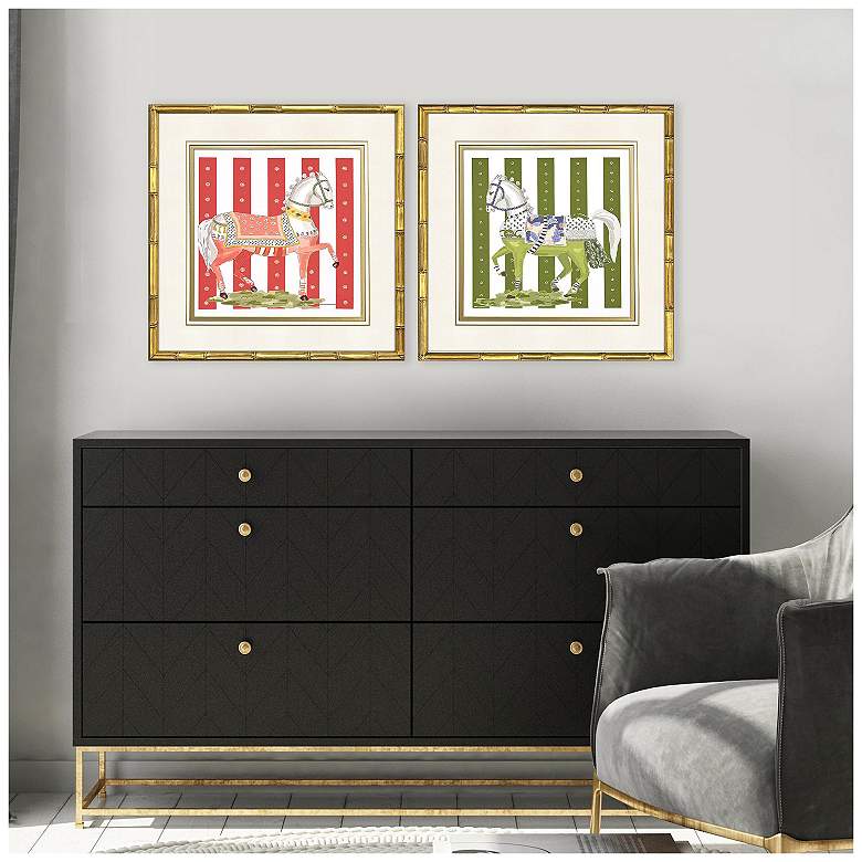 Image 5 High Stepping 25"W x 25"H Framed Art - Set of 2 more views