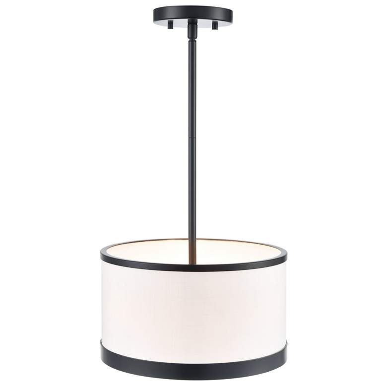 Image 3 High Street 12.01"W 3-Light Black Pendant w/ Soft Eggshell White Hue Shade more views