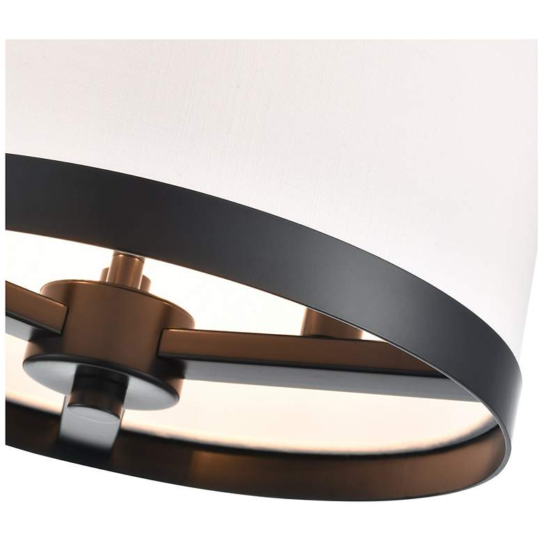 Image 4 High Street 12.01"W 3-Light Black Pendant w/ Soft Eggshell White Hue Shade more views