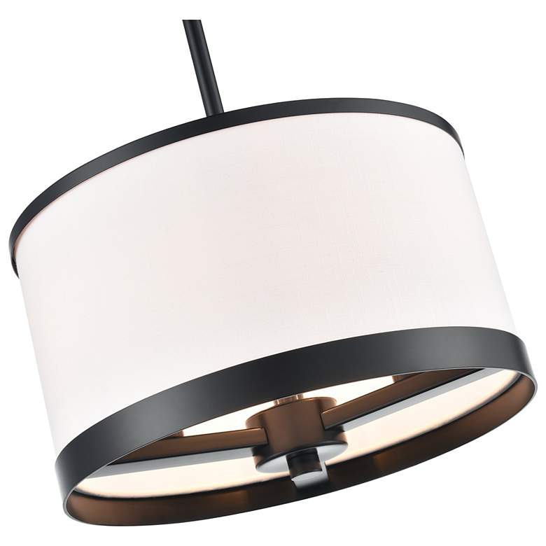 Image 5 High Street 12.01"W 3-Light Black Pendant w/ Soft Eggshell White Hue Shade more views