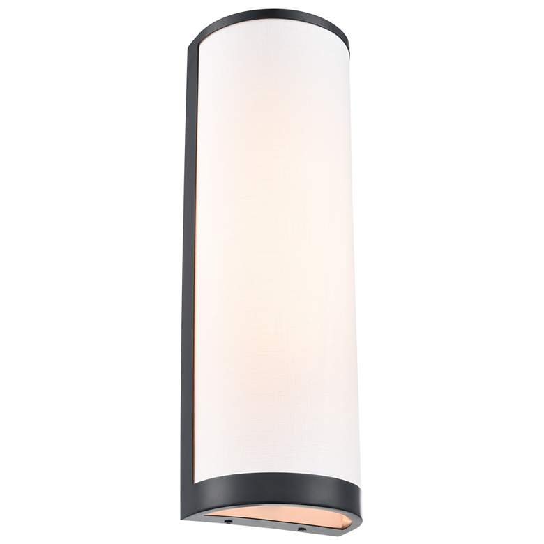 Image 1 High Street 17.99"H 2-Light Black Wall Sconce w/ Eggshell White Hue Shade
