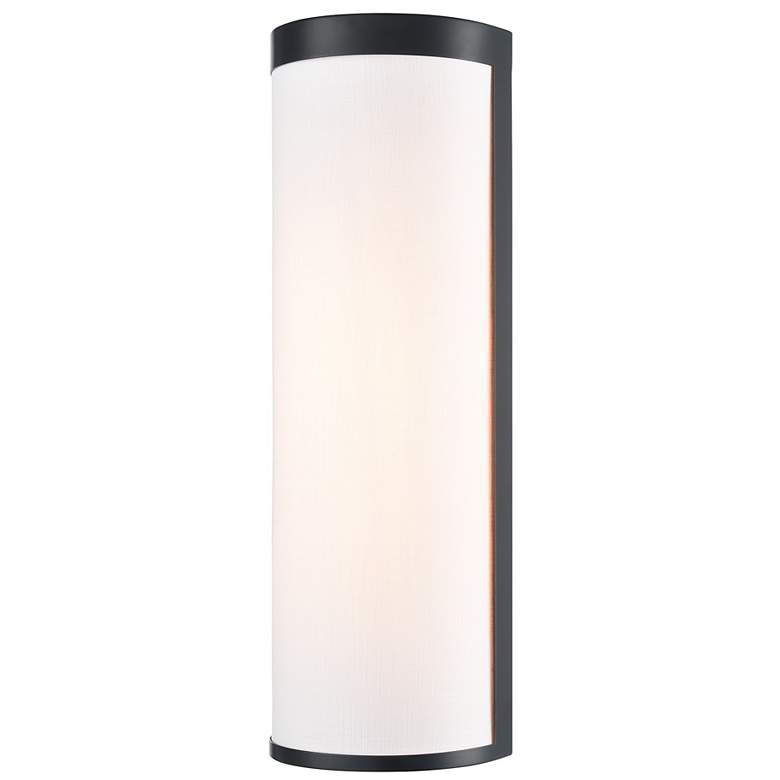 Image 3 High Street 17.99"H 2-Light Black Wall Sconce w/ Eggshell White Hue Shade more views