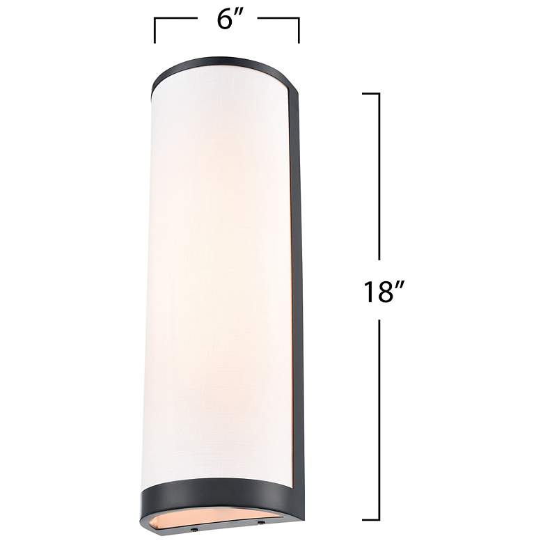 Image 5 High Street 17.99"H 2-Light Black Wall Sconce w/ Eggshell White Hue Shade more views
