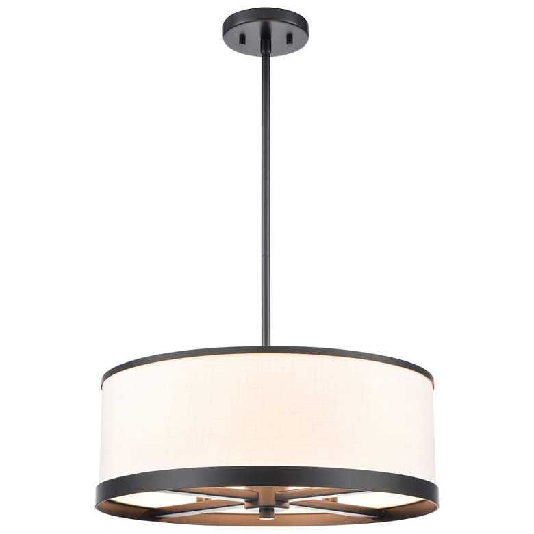Image 1 High Street 18"W 4-Light Black Pendant w/ Soft Eggshell White Hue Shade