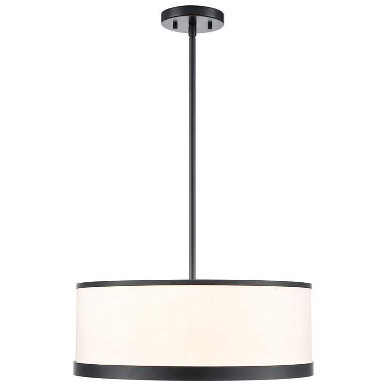Image 2 High Street 18"W 4-Light Black Pendant w/ Soft Eggshell White Hue Shade more views