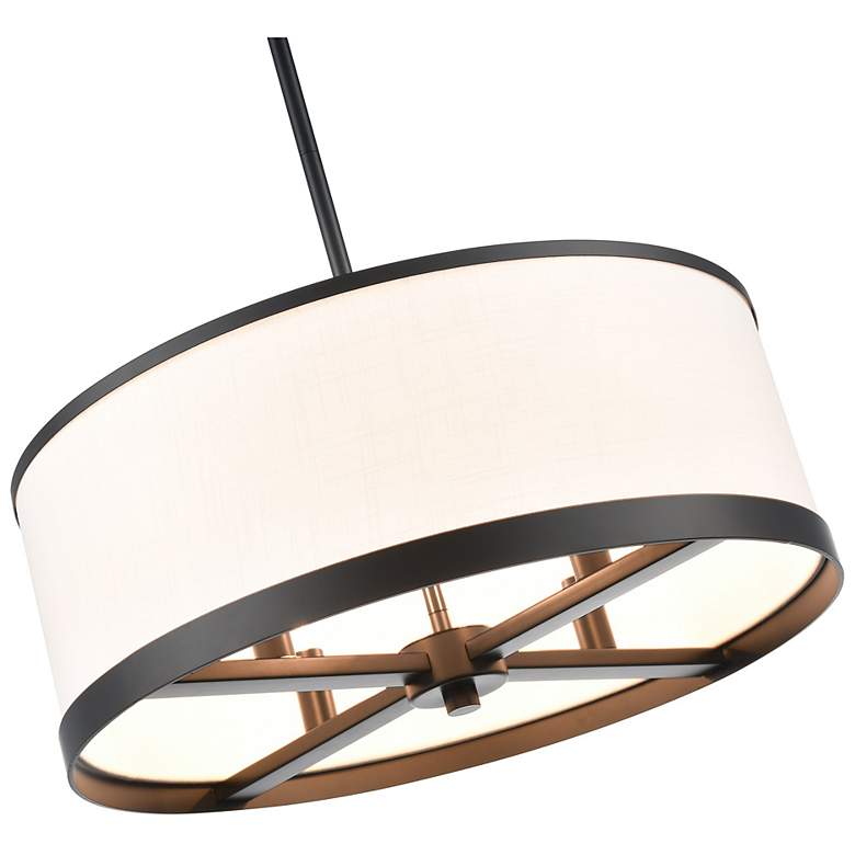 Image 4 High Street 18"W 4-Light Black Pendant w/ Soft Eggshell White Hue Shade more views
