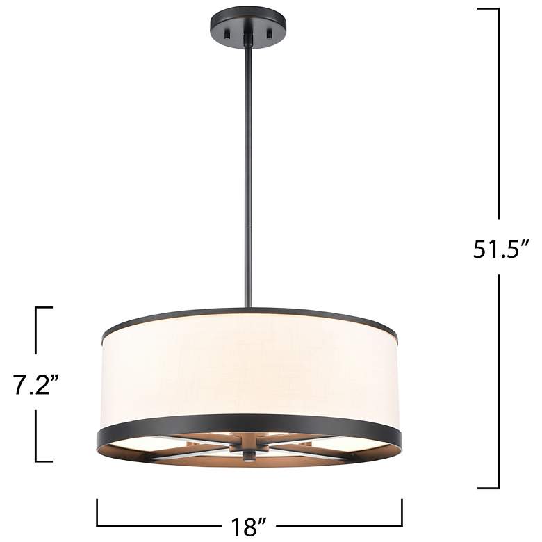 Image 7 High Street 18"W 4-Light Black Pendant w/ Soft Eggshell White Hue Shade more views