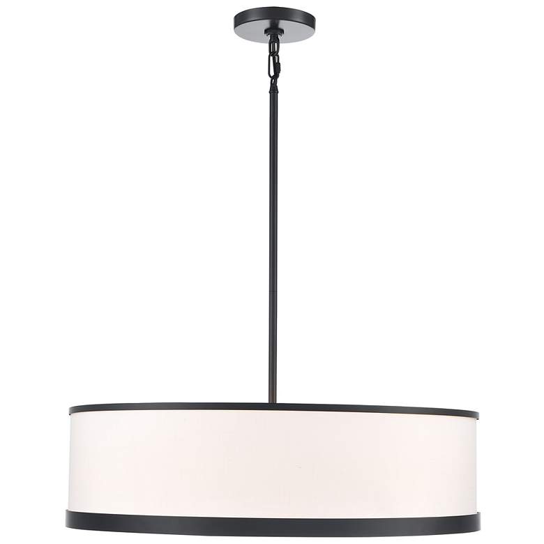 Image 2 High Street 24.02"W 4-Light Black Pendant w/ Soft Eggshell White Hue Shade more views