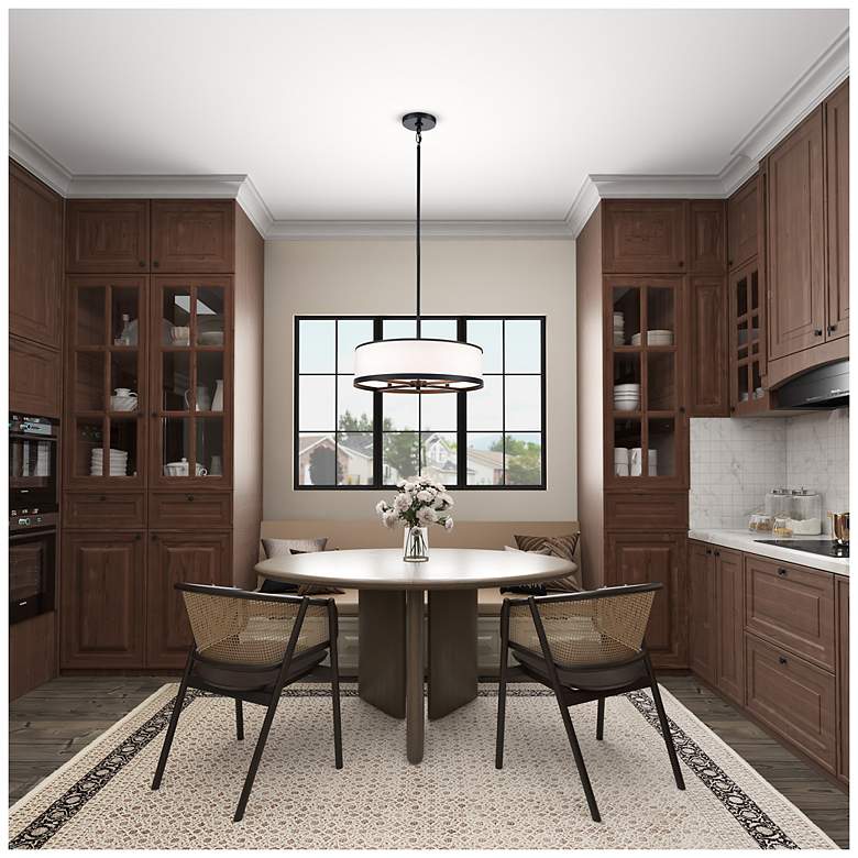 Image 6 High Street 24.02"W 4-Light Black Pendant w/ Soft Eggshell White Hue Shade more views