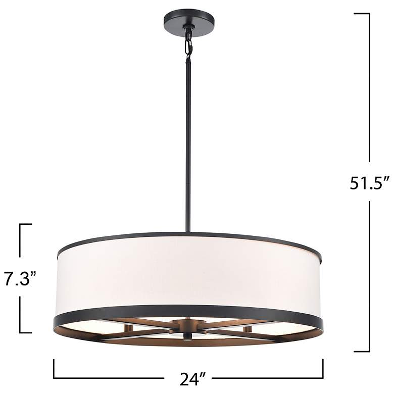 Image 7 High Street 24.02"W 4-Light Black Pendant w/ Soft Eggshell White Hue Shade more views