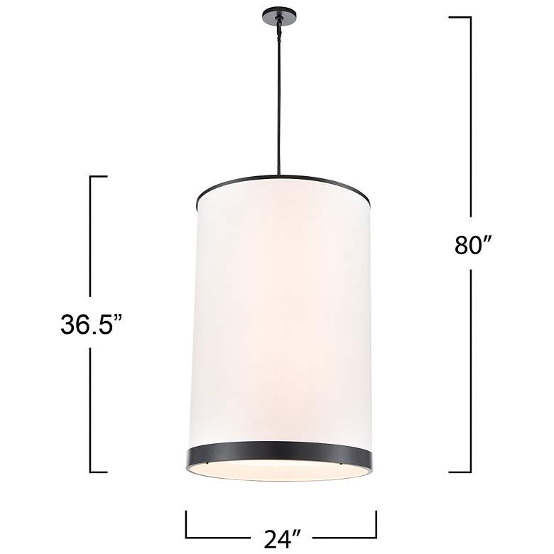 Image 7 High Street 24.02"W 8-Light Black Pendant w/ Soft Eggshell White Hue Shade more views