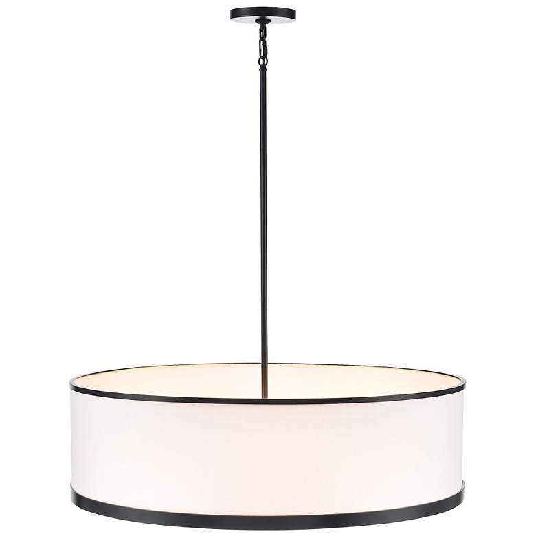 Image 3 High Street 30"W 8-Light Black Pendant w/ Soft Eggshell White Hue Shade more views