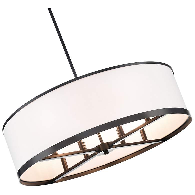 Image 4 High Street 30"W 8-Light Black Pendant w/ Soft Eggshell White Hue Shade more views