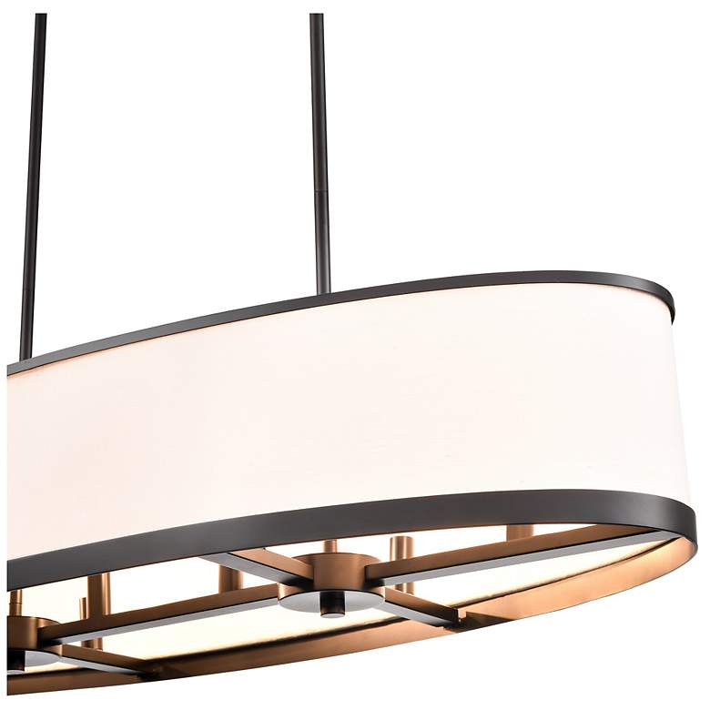 Image 4 High Street 38"W 8-Light Black Pendant w/ Soft Eggshell White Hue Shade more views