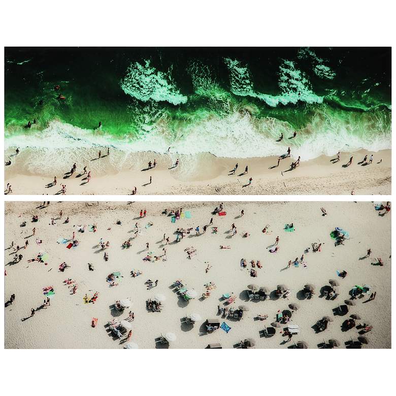 Image 2 High Tide and Beach Day 63" Wide 2-Piece Glass Wall Art Set