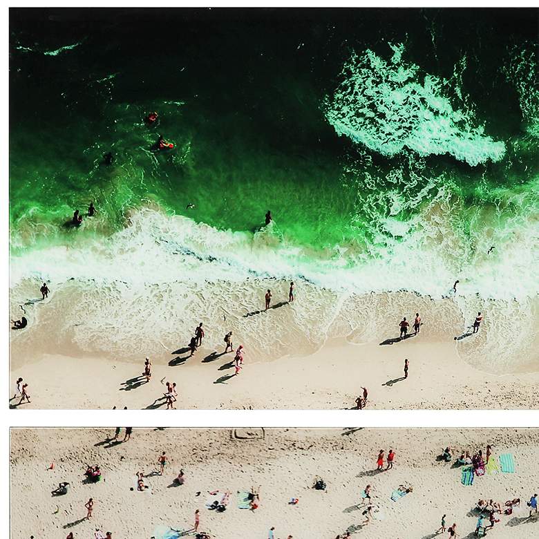 Image 3 High Tide and Beach Day 63" Wide 2-Piece Glass Wall Art Set more views