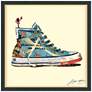High Top Sneaker 25"H Dimensional Collage Framed Wall Art