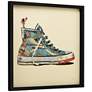 High Top Sneaker 25"H Dimensional Collage Framed Wall Art