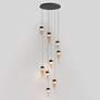 3_Highball 22 3/4"W Gunmetal LED Multi-Light Pendant w/ Amber Glass more views