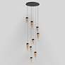 4_Highball 22 3/4"W Gunmetal LED Multi-Light Pendant w/ Amber Glass more views