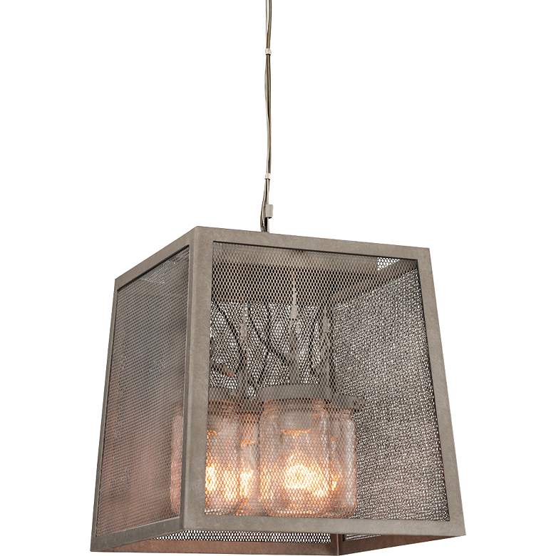 Image 2 Highland 14 inch Wide Hand-Forged Country Iron Pendant Light