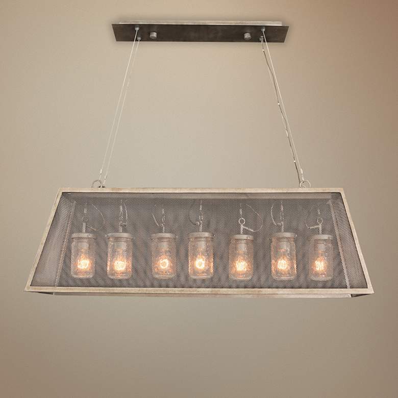 Image 1 Highland 44" Wide Country Iron Kitchen Island Light Pendant