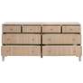 2_Highland 67 1/2" Wide Natural Oak 8-Drawer Double Dresser more views