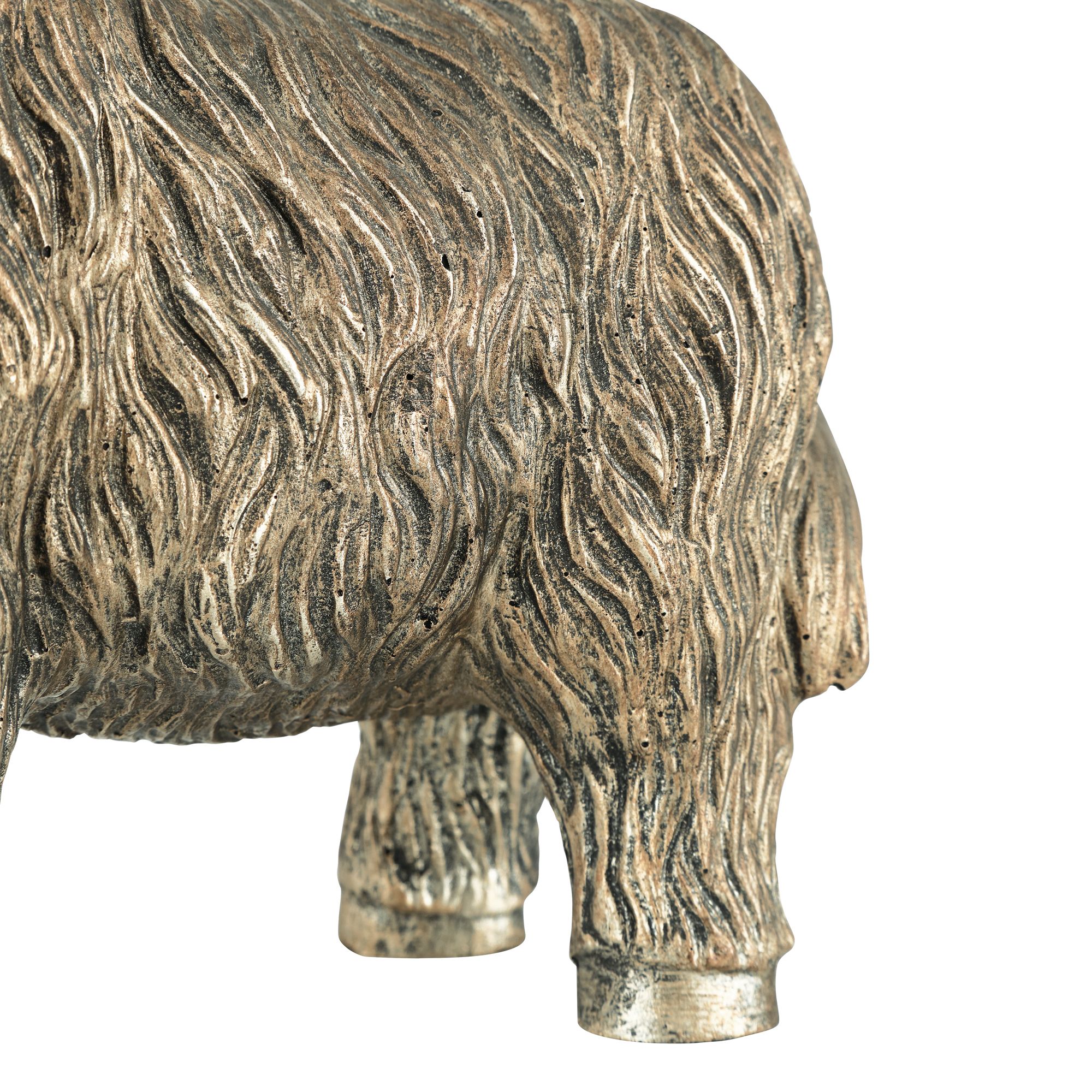 Image 3 Highland Cow 7 1/4" High x 7 3/4" Wide Antique Gold Finish Statue more views