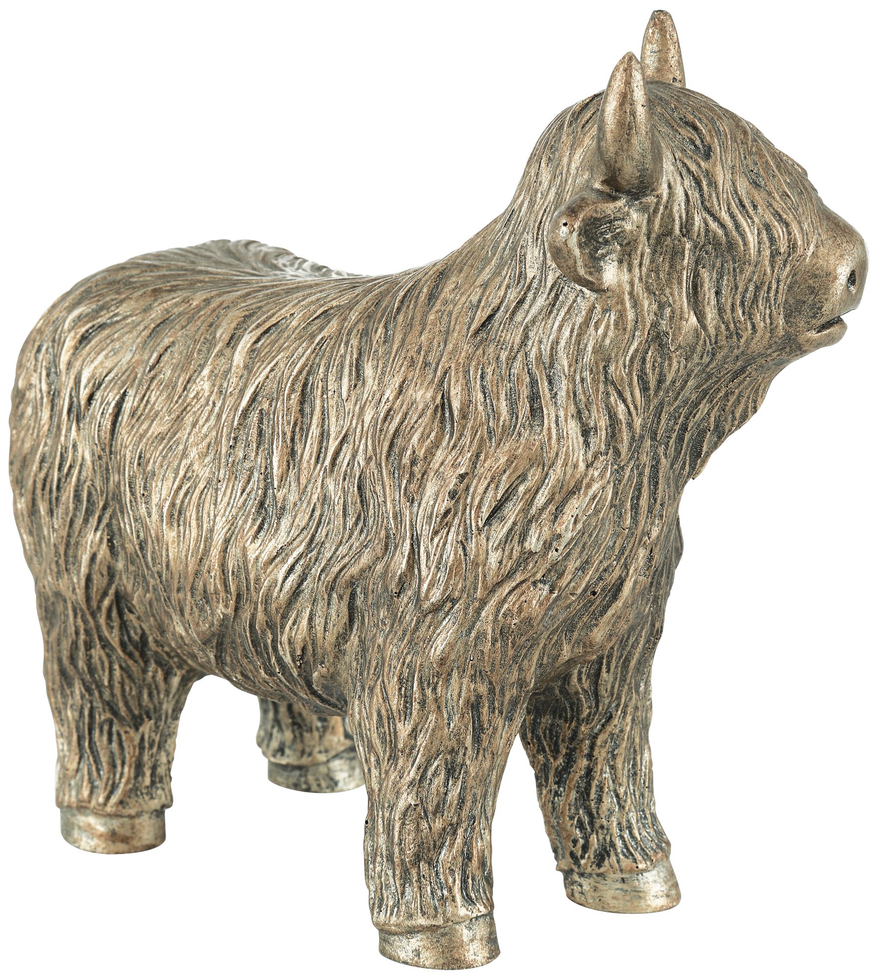 Image 5 Highland Cow 7 1/4" High x 7 3/4" Wide Antique Gold Finish Statue more views