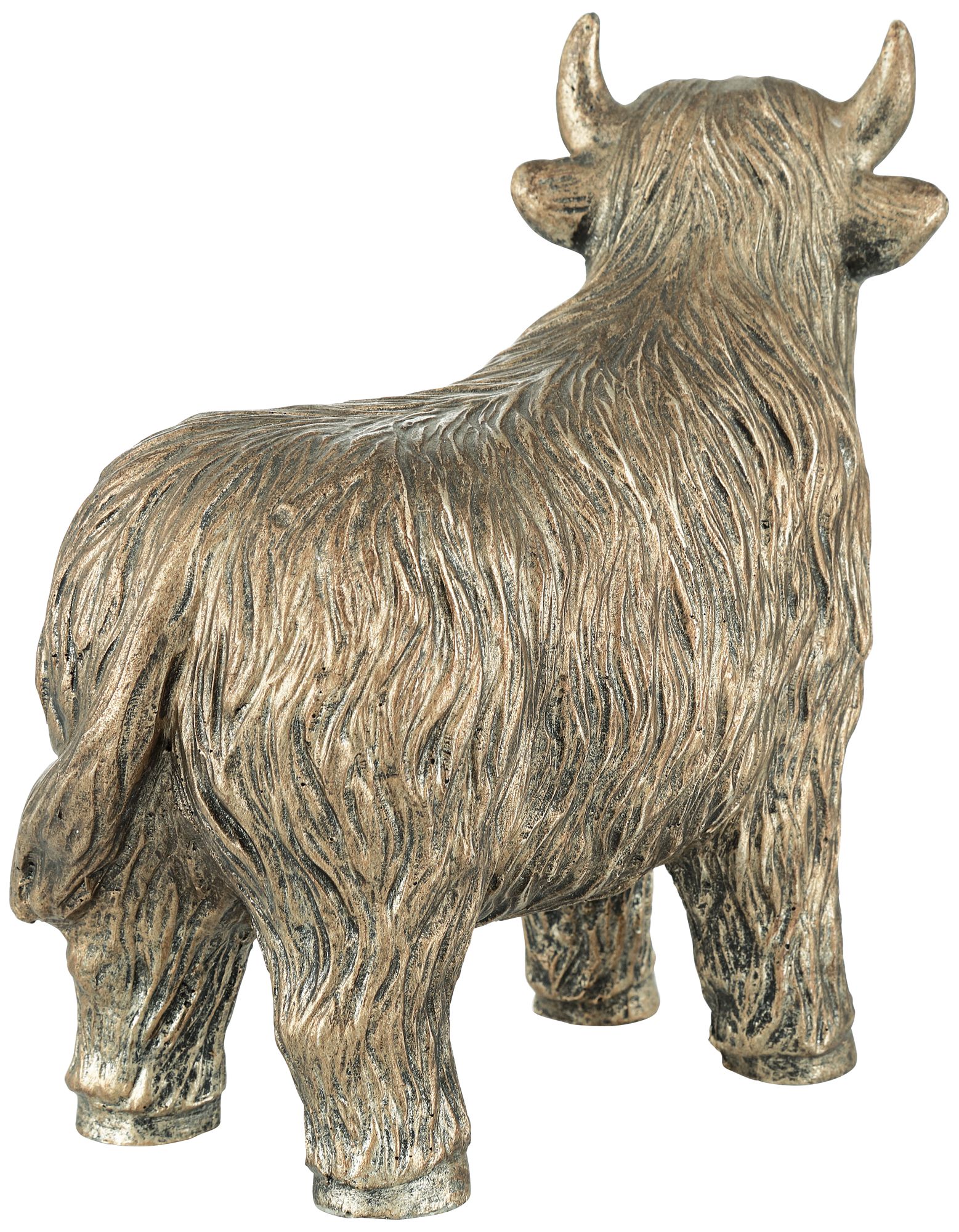 Image 6 Highland Cow 7 1/4" High x 7 3/4" Wide Antique Gold Finish Statue more views