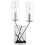 Highland Crossing 17 1/4" High Polished Nickel And Coal Wall Sconce