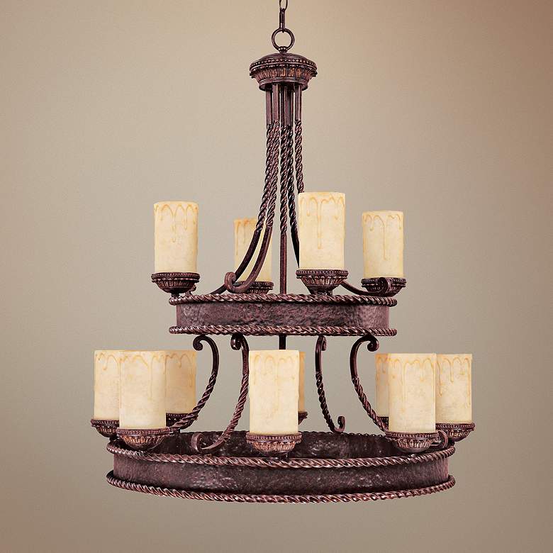 Image 1 Highlands Collection 41 inch High Two Tier Round Chandelier