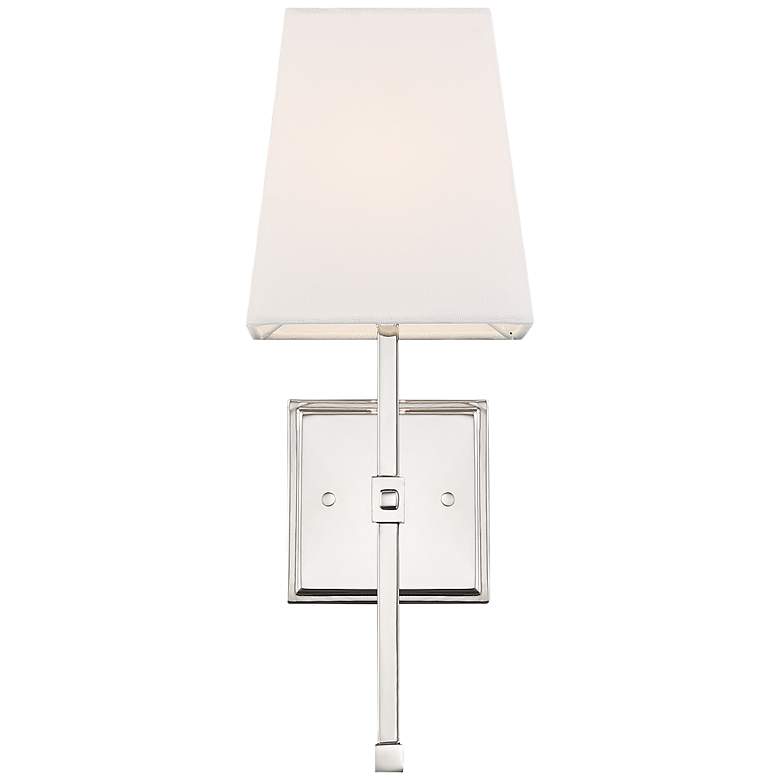 Image 1 Highline; 1 Light; Vanity; Polished Nickel Finish with White Linen Shade