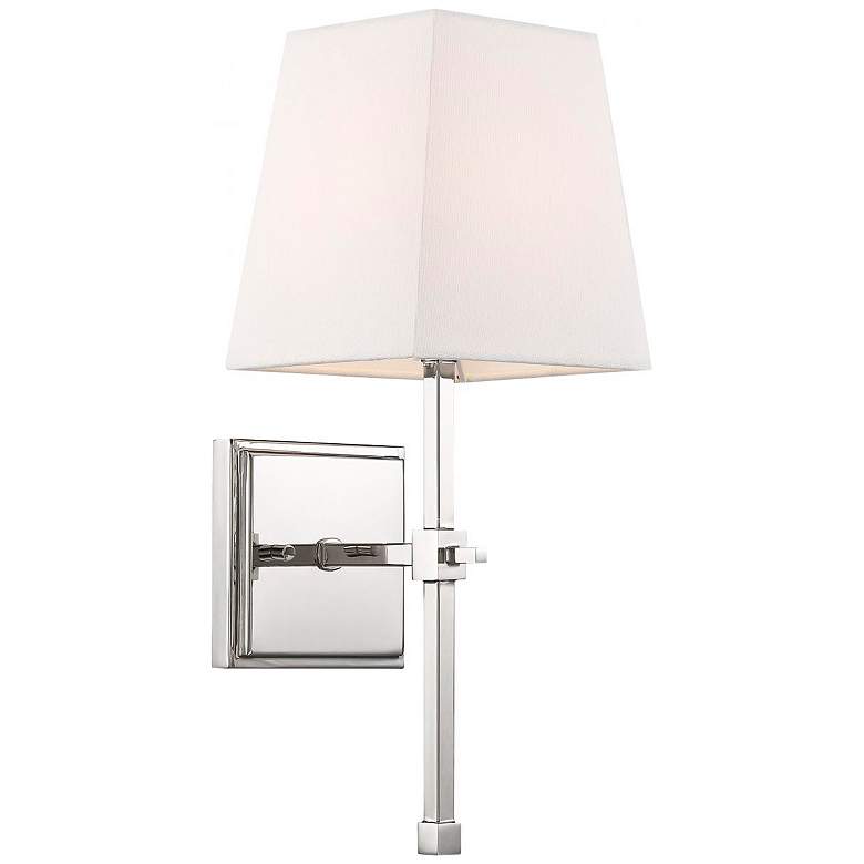 Image 5 Highline; 1 Light; Vanity; Polished Nickel Finish with White Linen Shade more views