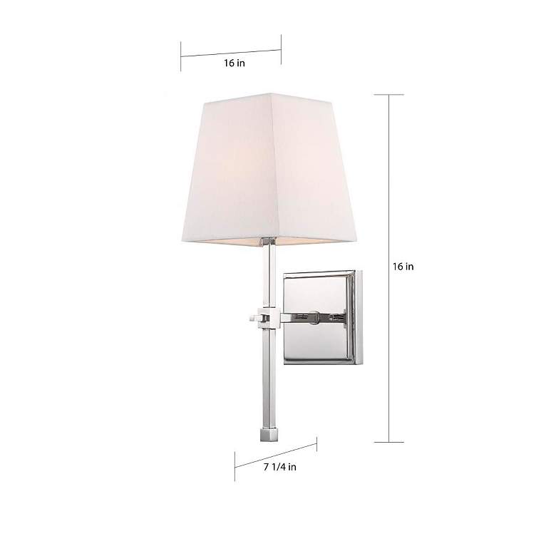 Image 6 Highline; 1 Light; Vanity; Polished Nickel Finish with White Linen Shade more views