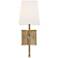 Highline 16" High Burnished Brass Wall Sconce w/ Linen Shade