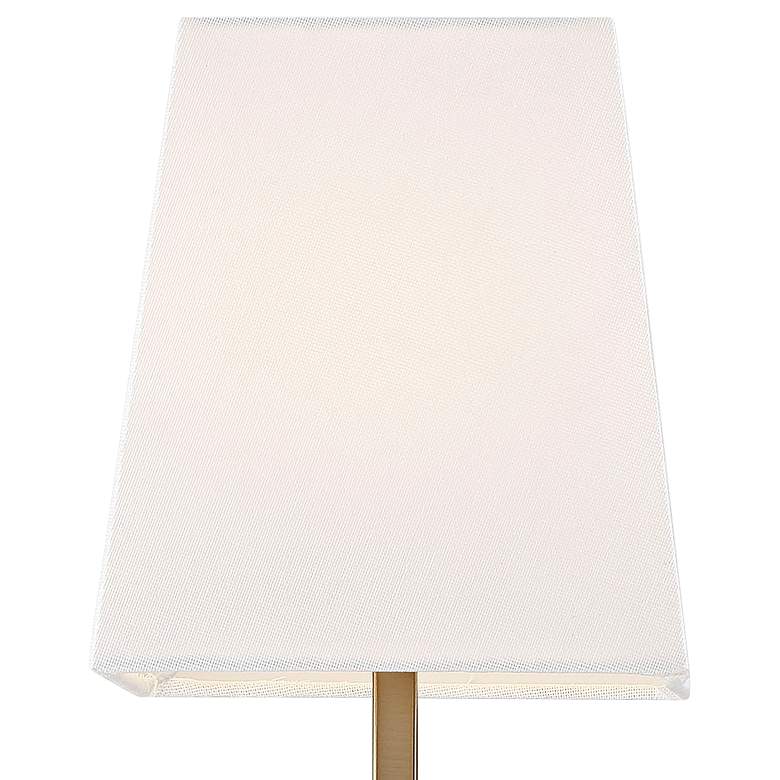 Image 2 Highline 16" High Burnished Brass Wall Sconce w/ Linen Shade more views