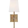 2_Highline 16" High Burnished Brass Wall Sconce w/ Linen Shade more views