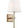 3_Highline 16" High Burnished Brass Wall Sconce w/ Linen Shade more views