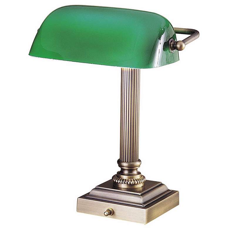 Image 2 Hightower Antique Brass Banker Desk Lamp by House of Troy