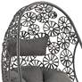 3_Hikre Charcoal Fabric and Black Wicker Teardrop Patio Chair and Side Table more views