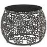 4_Hikre Charcoal Fabric and Black Wicker Teardrop Patio Chair and Side Table more views