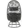 7_Hikre Charcoal Fabric and Black Wicker Teardrop Patio Chair and Side Table more views