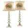 Hilary Flower Shade Crystal Column Table Lamps Set of 2