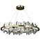 Hildene 38"W  Accented Circular Modern Brass Standard LED Pendant