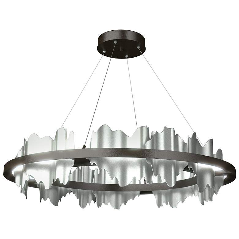 Image 1 Hildene 38"W Accented Circular Oil Rubbed Bronze Standard LED Pendant