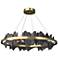 Hildene 38"W Black Accented Circular Modern Brass Standard LED Pendant